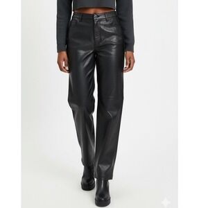 Abercrombie & Fitch Black 90s Relaxed High-Rise‎ Curvy Love Faux Leather Pant 18
